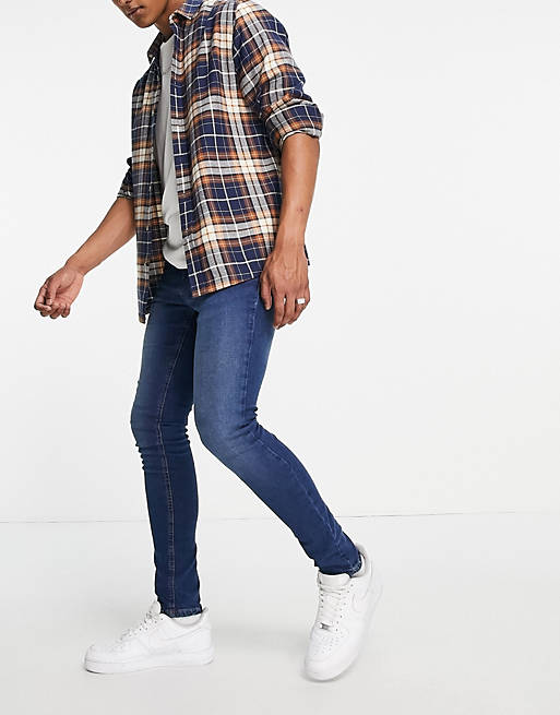 LDN DNM super skinny fit jeans in blue wash