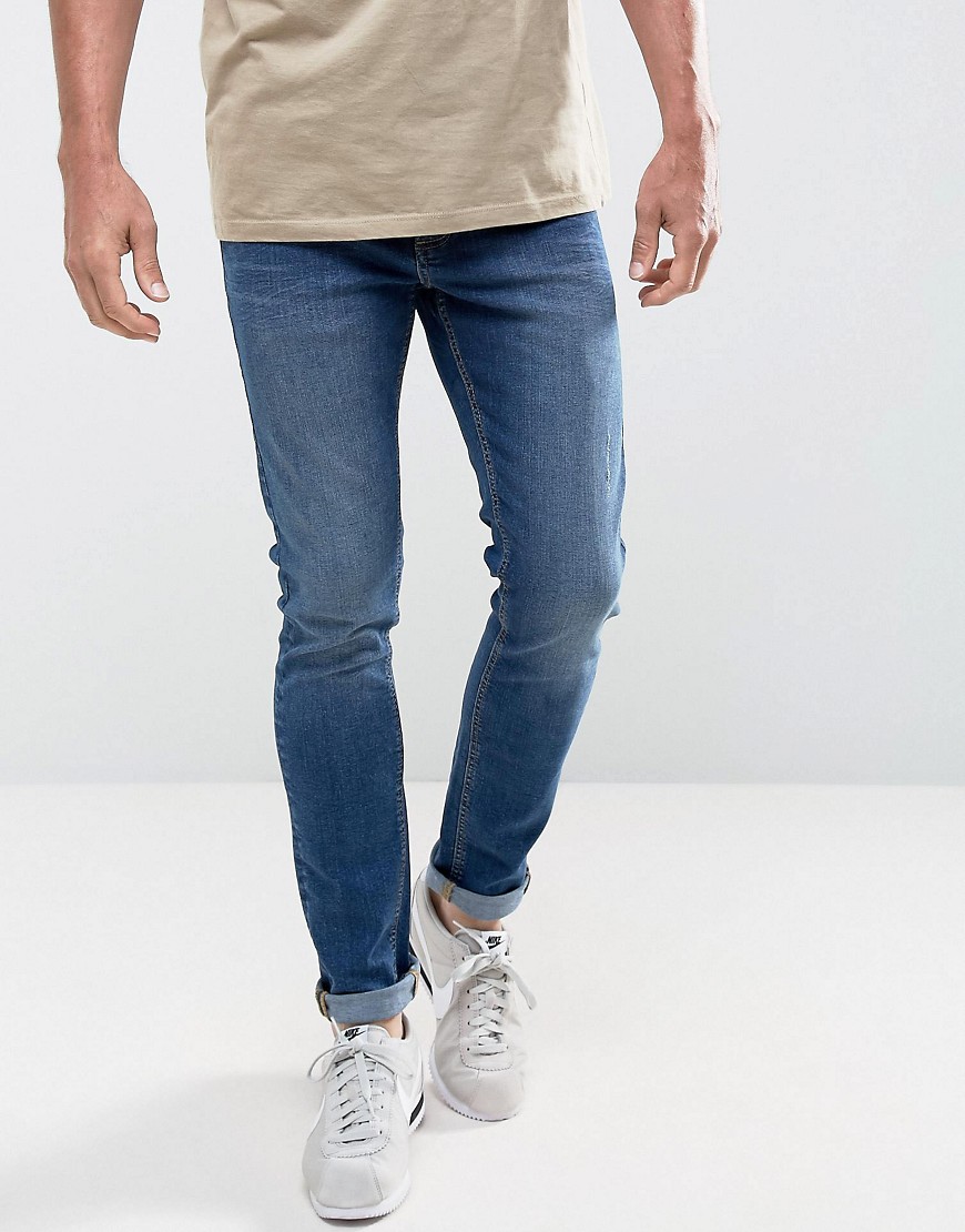 LDN DNM - Superskinny jeans in diep indigo-Blauw