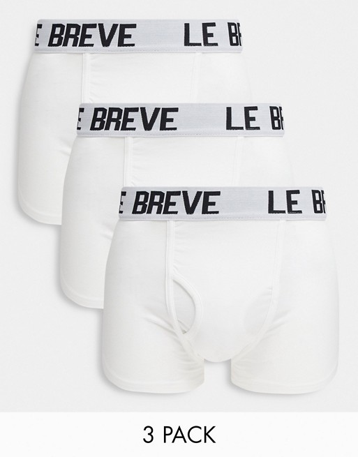 Le Breve 3 pack trunks in white