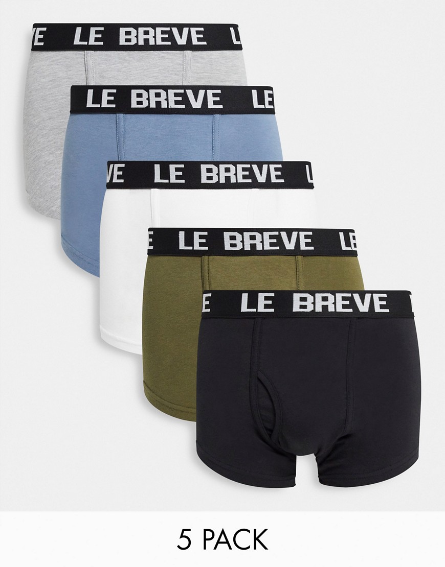 Le Breve 5 pack trunks in multi with black band