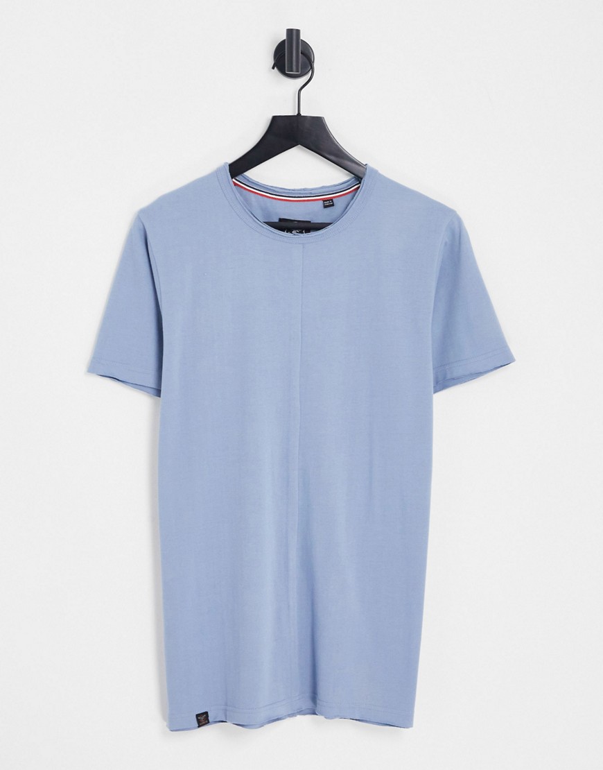Le Breve boxy fit split seam t-shirt in blue