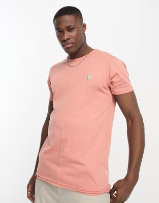 Le Breve Le Breve boxy fit split seam t-shirt in pink