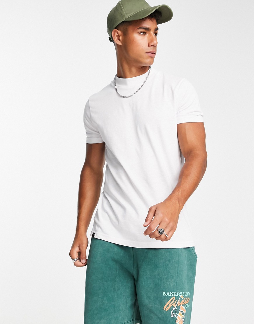 Le Breve boxy high neck T-shirt in white