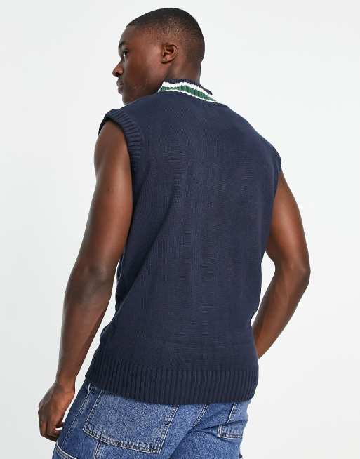 Mens cable outlet knit sweater vest