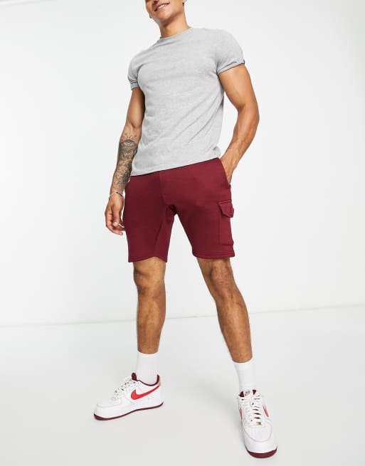 Burgundy shorts outfit on sale mens