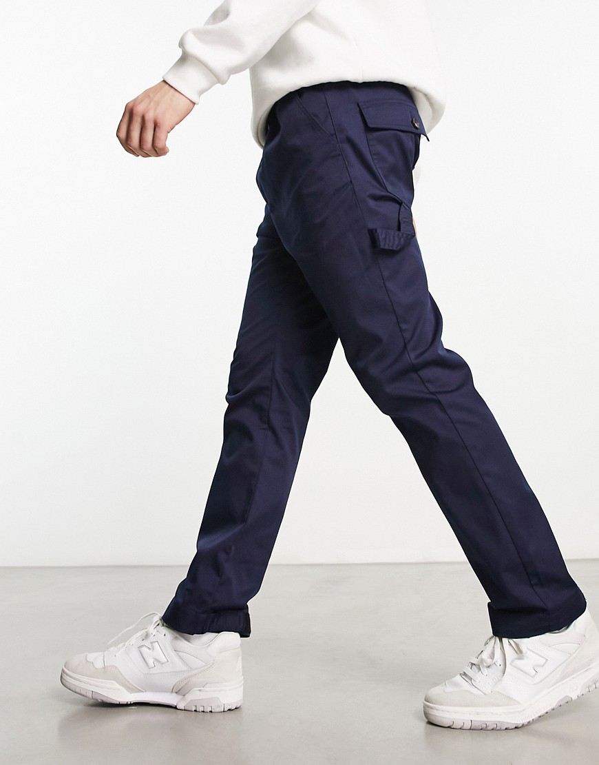 Le Breve carpenter trousers with velcro cuff in navy