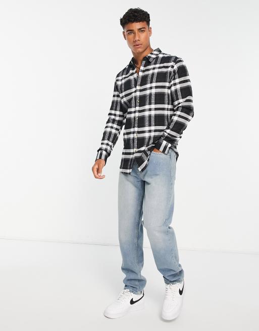 Checked shirt cheap and jeans