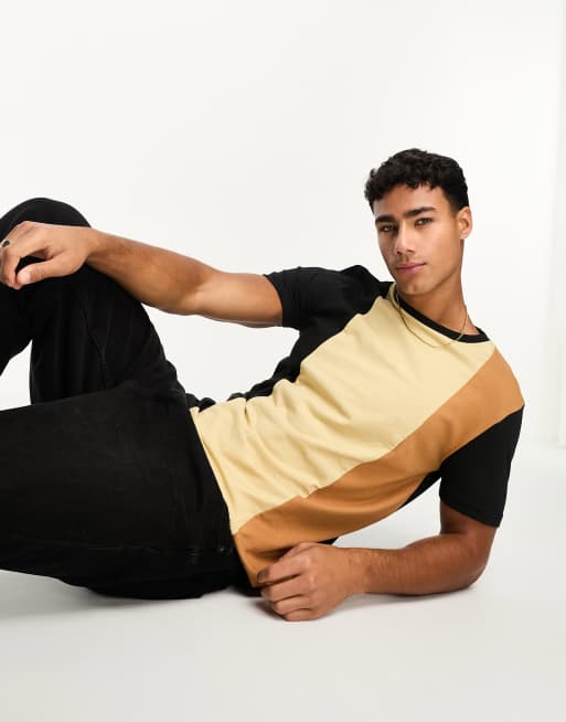 Le Breve chunky stripe t-shirt in cream multi