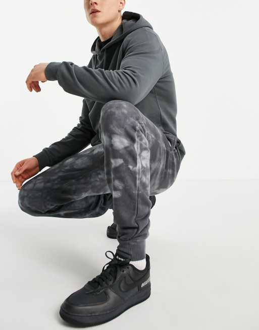 Le Breve co ord slim fit tie dye joggers in charcoal ASOS