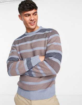 Le Breve colour wave knit jumper in light grey - ASOS Price Checker