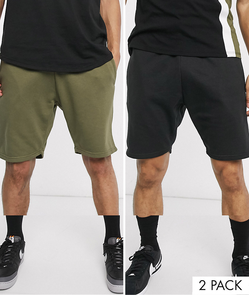 Le Breve - Confezione da 2 paia di pantaloncini della tuta-Nero