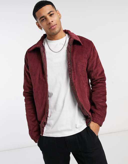 Burgundy cord 2025 jacket mens