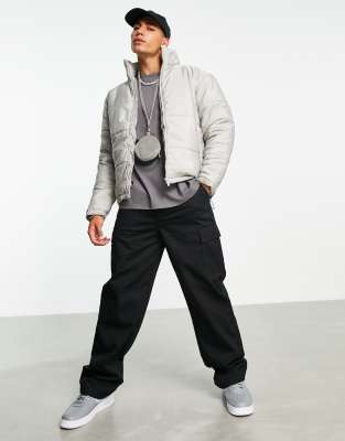 brown cropped puffer