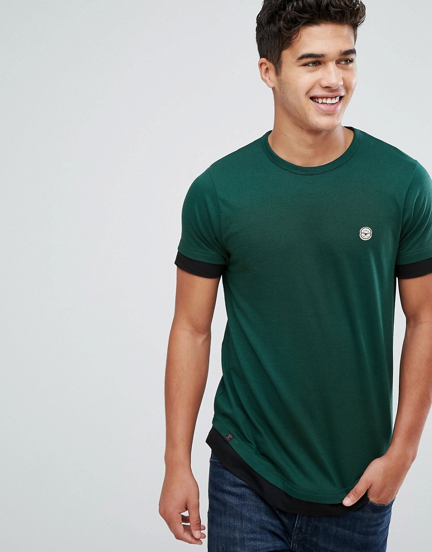 Le Breve - Dubbel gelaagd T-shirt-Groen