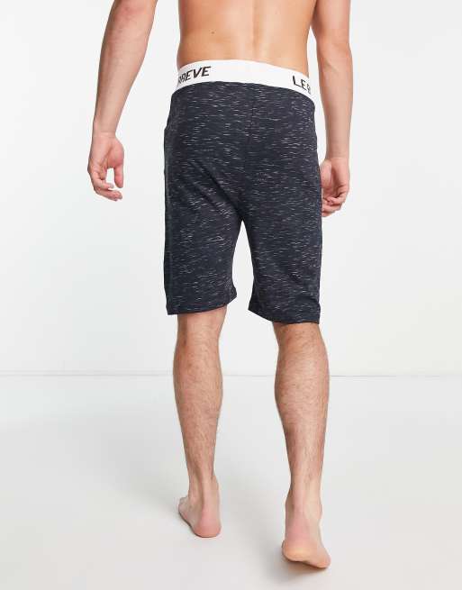 Le Breve - Gestreepte loungeshorts van co-ord set in marineblauw en wit, 2 van 4