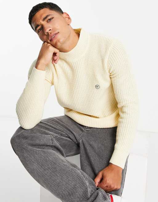 Le Breve heavy ribbed turtleneck jumper in ecru | ASOS