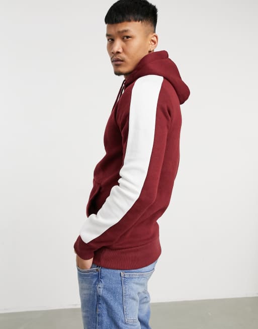 Burgundy and cheap white hoodie