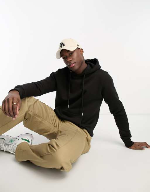 Le Breve - Hoodie zonder sluiting in zwart