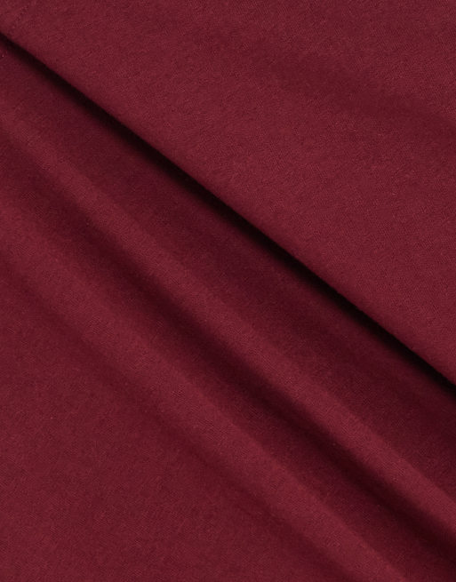 Le Breve long sleeve curved hem t-shirt in burgundy, 4 of 4