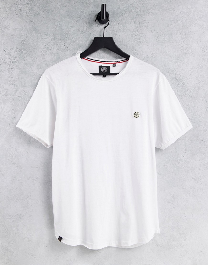 Le Breve longline raw edge t-shirt in white