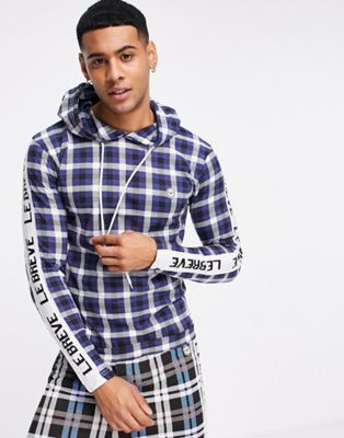 Le Breve lounge bay co-ord hoody in blue check