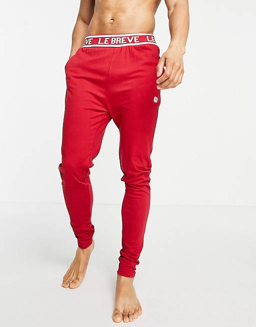 Le Breve lounge co-ord cuffed pants in red