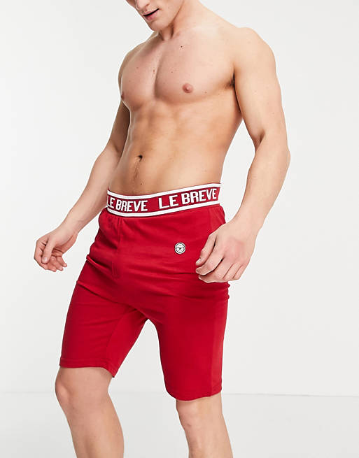 Le Breve lounge co-ord shorts in red