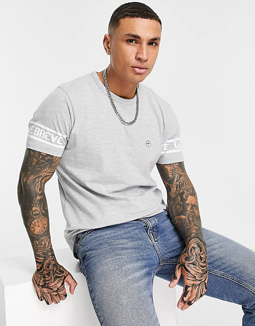 Le Breve lounge co-ord t-shirt in light grey