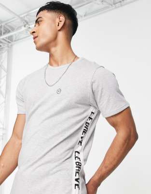 Le Breve lounge felix t-shirt in gray-Black