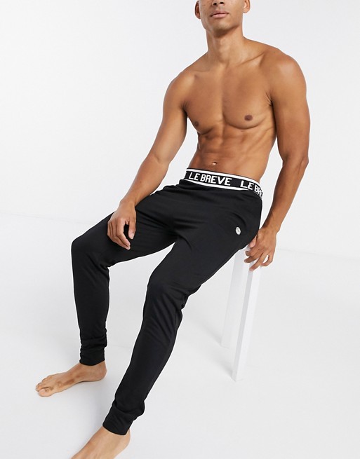 Le Breve lounge joggers with printed waist band in black