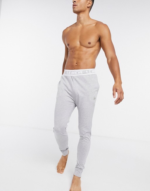 Le Breve lounge joggers with printed waist band in grey