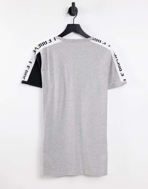 Le Breve lounge joker co -ord t-shirt in grey marl and black