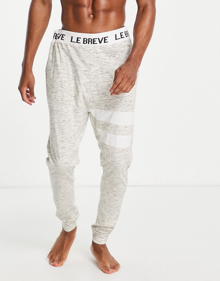 Le Breve lounge stripe sweatpants in ecru and white - part of a set-Neutral