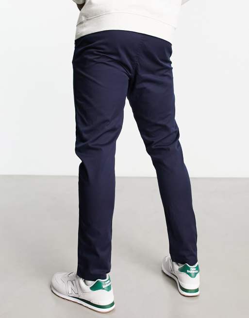 Le Breve - Marineblå chinobukser med elastisk talje, 2 af 4