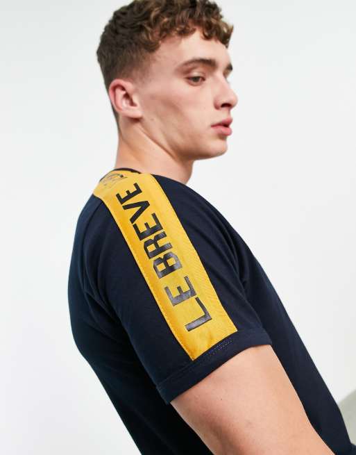 Le Breve - Marineblå lounge-T-shirt med gult pyntebånd - Del af sæt, 2 af 4