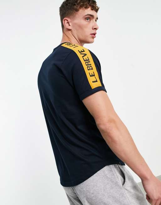 Le Breve - Marineblå lounge-T-shirt med gult pyntebånd - Del af sæt, 4 af 4