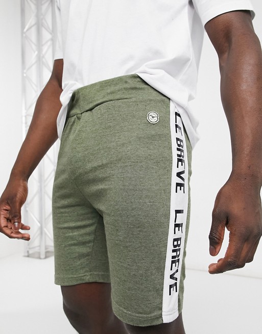 Le Breve mix and match lounge shorts in forest green