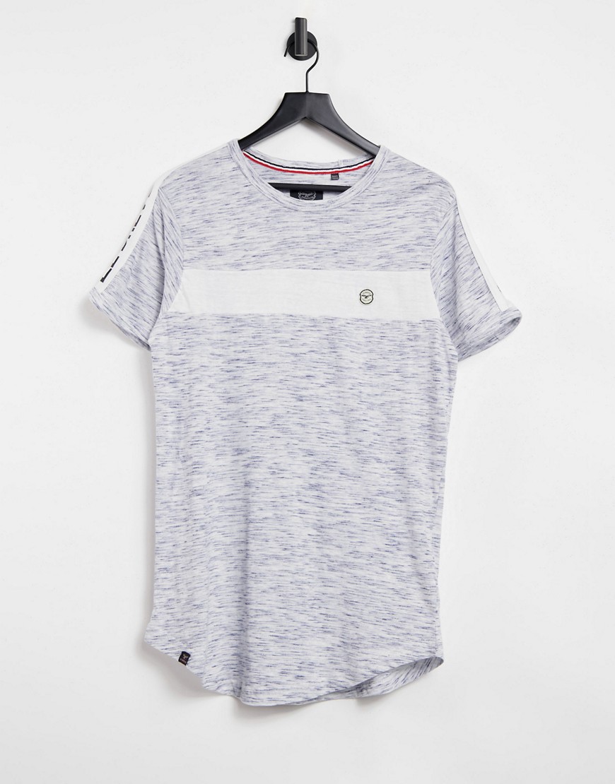 Le Breve mix and match lounge t-shirt in blue stripe-Blues