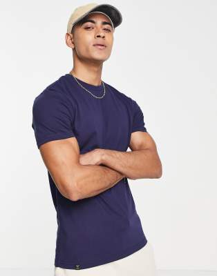 Le Breve muscle fit t-shirt in navy - ASOS Price Checker