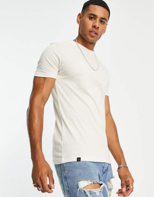 Le Breve - Offwhite tætsiddende T-shirt
