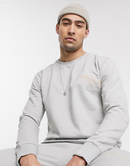 Le Breve mix and match organic cotton sweatshirt in grey