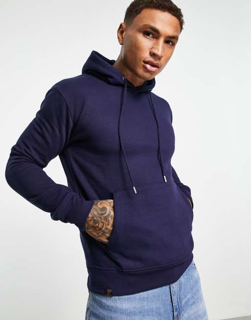 Le Breve overhead hoodie in navy | ASOS