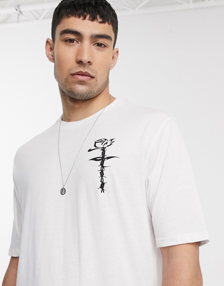 Le Breve oversized t-shirt with chest print-White