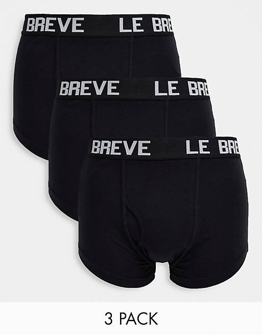 Le Breve - Pakke med 3 par sorte boksershorts