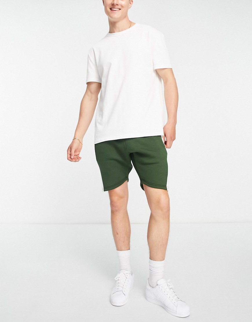 Le Breve panel jersey shorts in khaki-Green