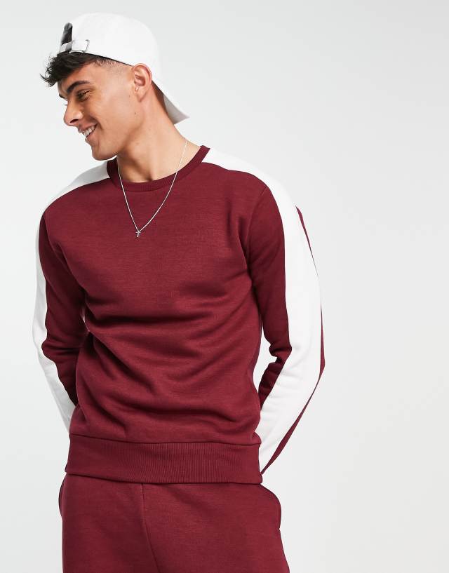 Le Breve panel sweatshirt in burgundy