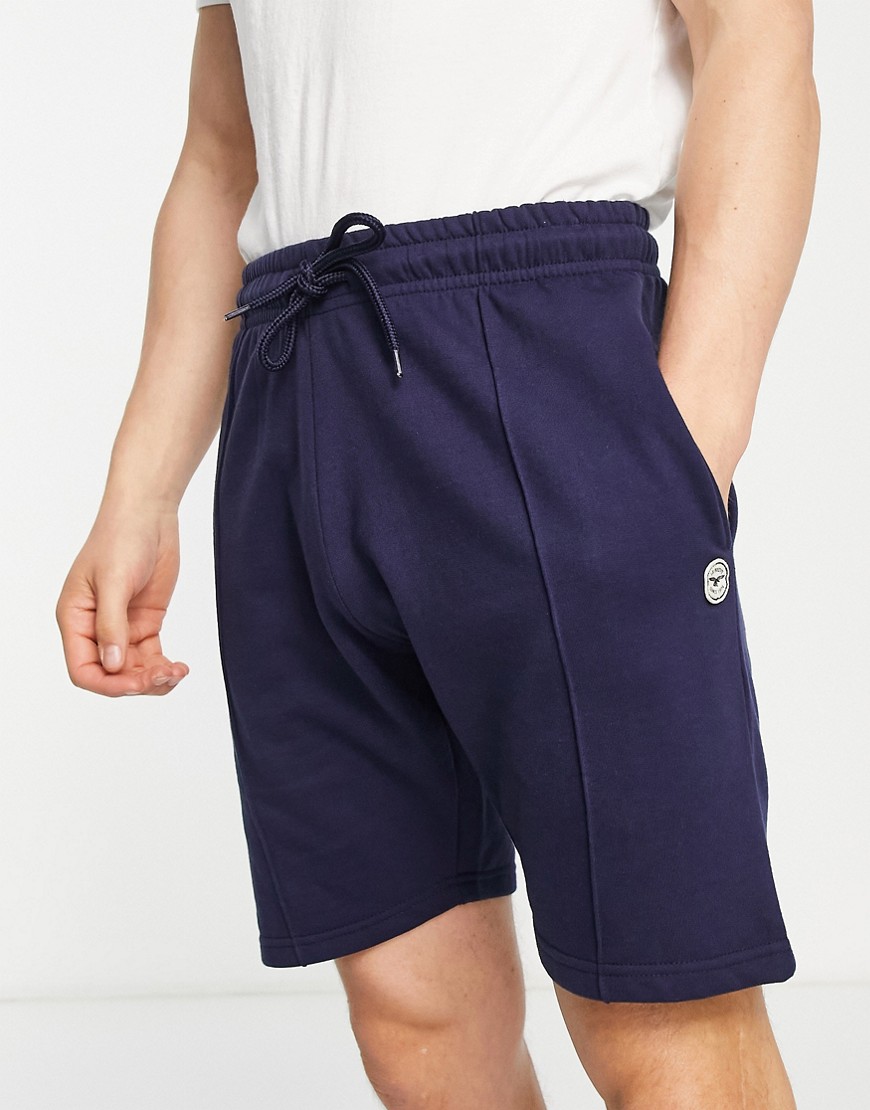 Le Breve pin tuck jersey shorts in navy