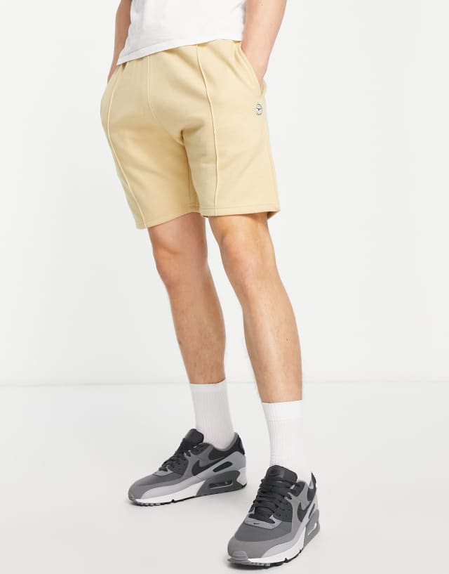 Le Breve pin tuck jersey shorts in stone