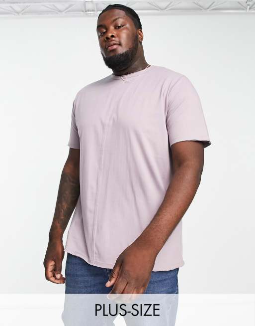 Le Breve Plus boxy fit split seam t-shirt in lilac chalk