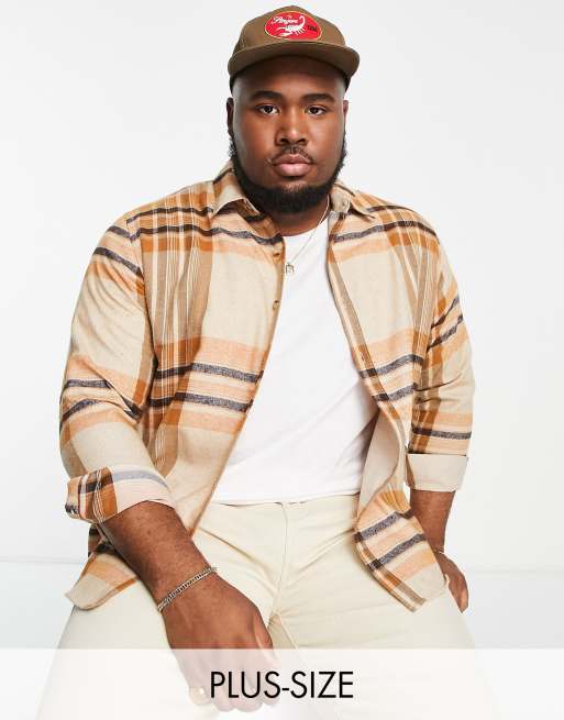 Le Breve Plus - Camicia color pietra a quadri